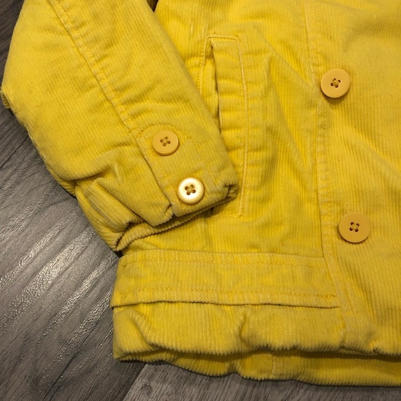 GAP Girl's Yellow Sherpa lined Corduroy Jacket Size S - Picture 3 of 8